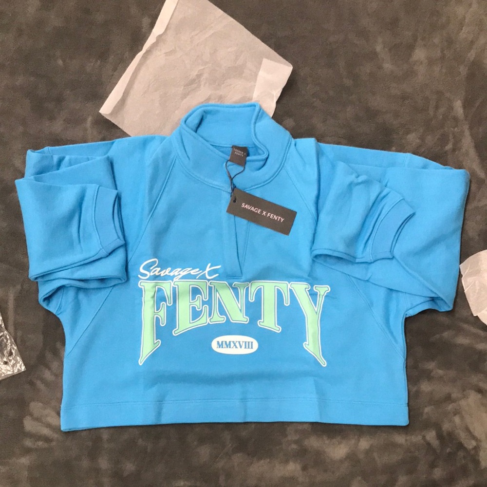 Savage X Fenty Blue Terry Sweatshirt SZ. S